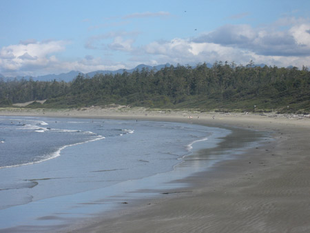 Der Strand mit W bei Sonnenschein